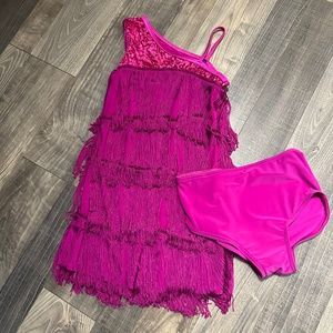 One Shoulder Fringe Dress MC